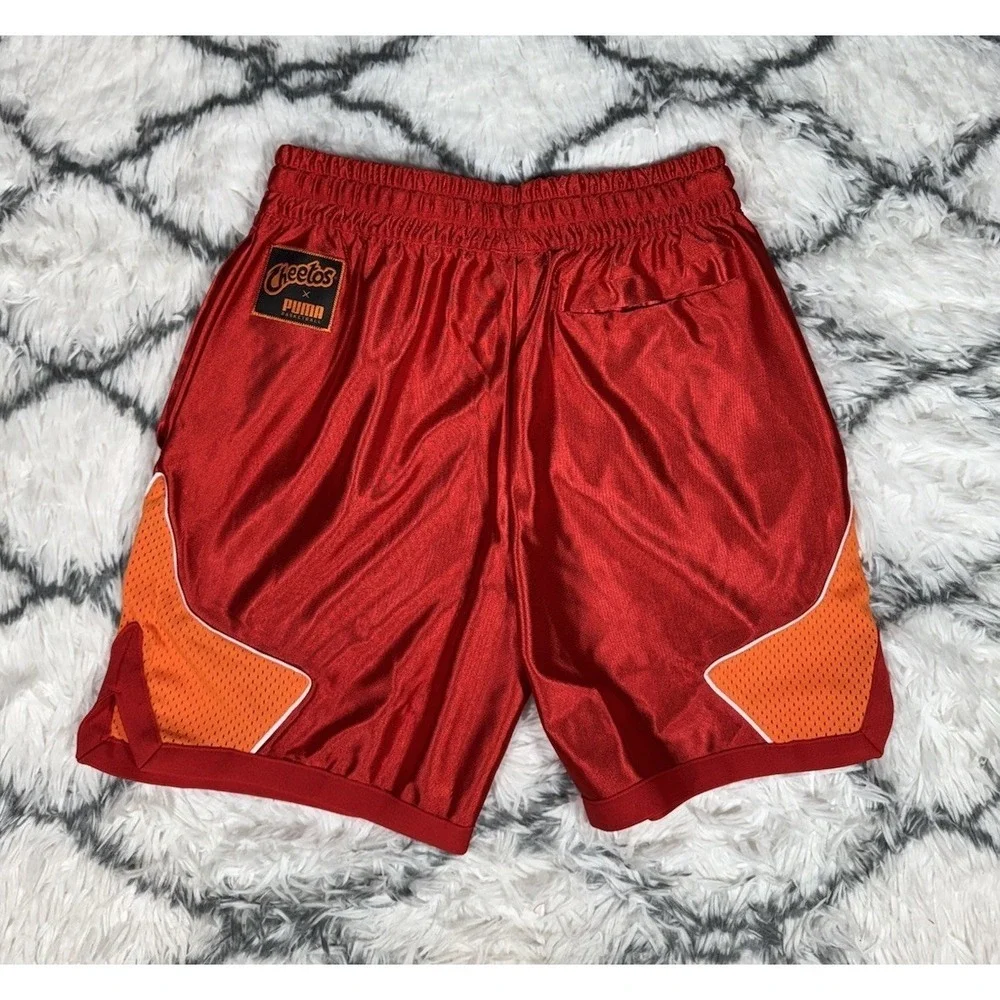 PUMA Hoops x Cheetos Basketball Shorts Red Orange Men's Sz S *NEW* 625871-01 $70